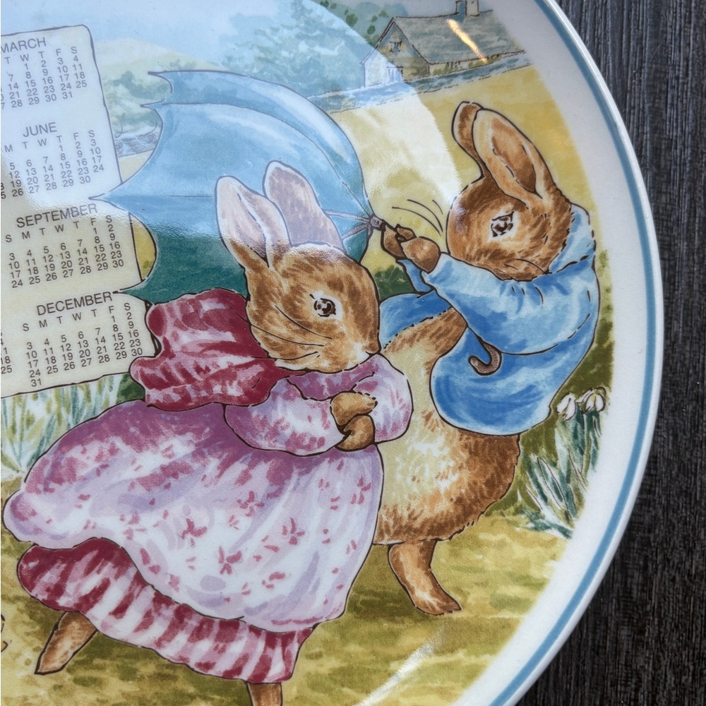 🩵Vintage Wedgwood Peter Rabbit Calendar Collector Plate NIB 2000 Made in England - Picture 6 of 12